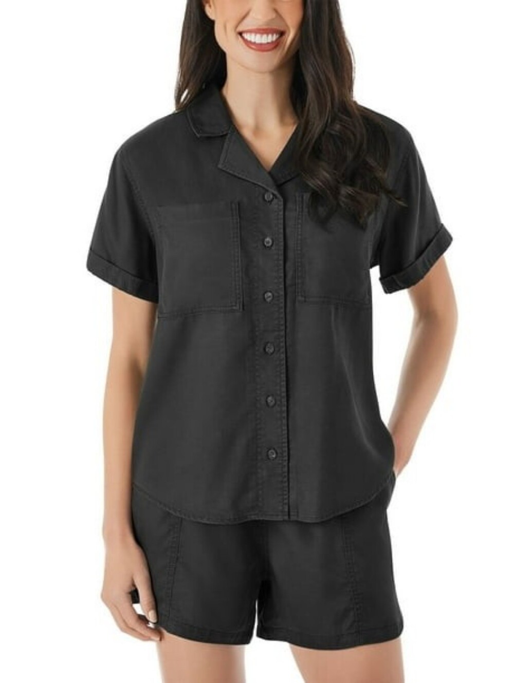 Member’s Mark Women’s Tencel Camp Shirt Black Size M